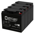 Mighty Max Battery ML18-12 - 12V 18AH Sealed Lead Acid Battery with Nut and Bolt Terminals - 4PK MAX3436480